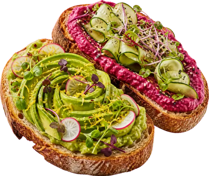 Avocado and beet toast